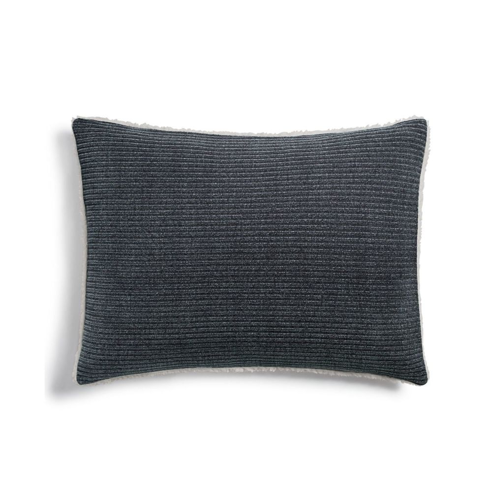 Martha Stewart Collection Chenille Sherpa King Sham Size:King Color:Charcoal